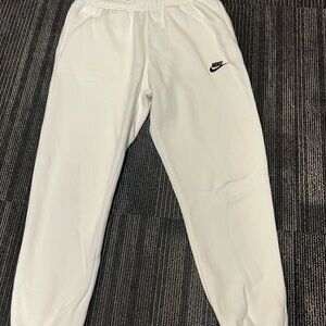 Nike White Joggers with Black Logo